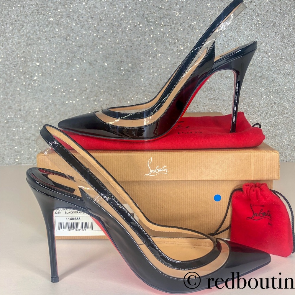 Christian Louboutin Paulina Patent & PVC Slingback - Picture 2 of 7